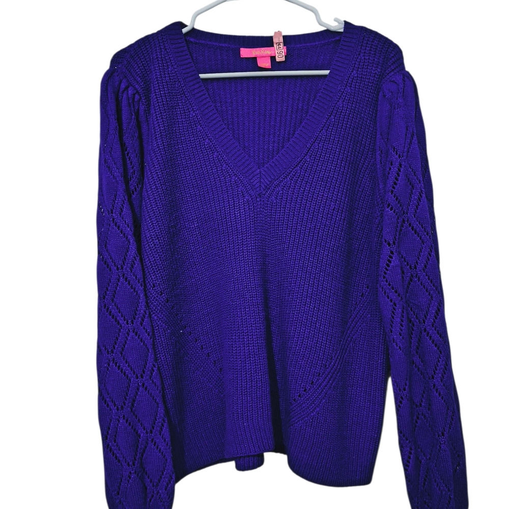 Lilly Pulitzer Royal Purple V-Neck Sweater